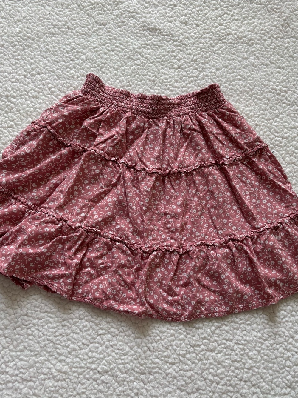 Hollister Pink Floral High-Rise Tiered Mini Skirt XS Coquette Indie cottagecore